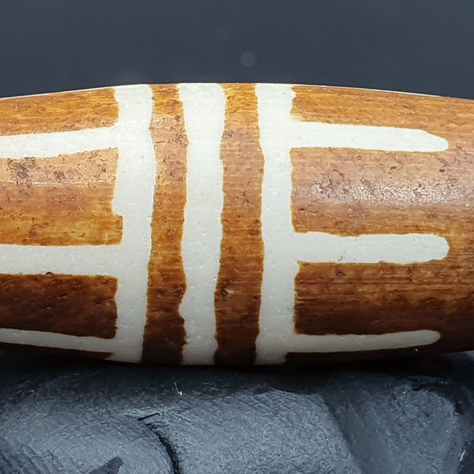 South Asian Burmese 55mm Old Pumtek petrified Wood Bead
