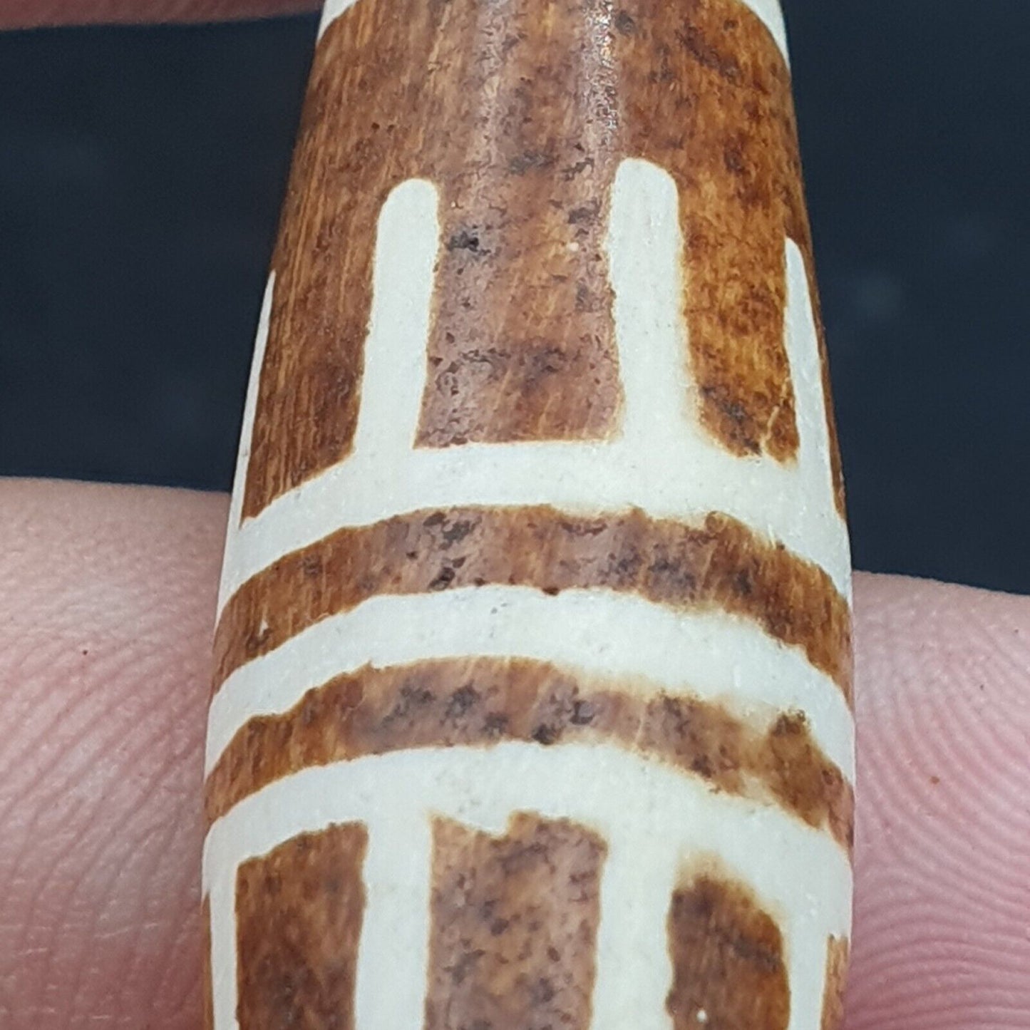 南亞緬甸 55 毫米老 Pumtek 石化木珠