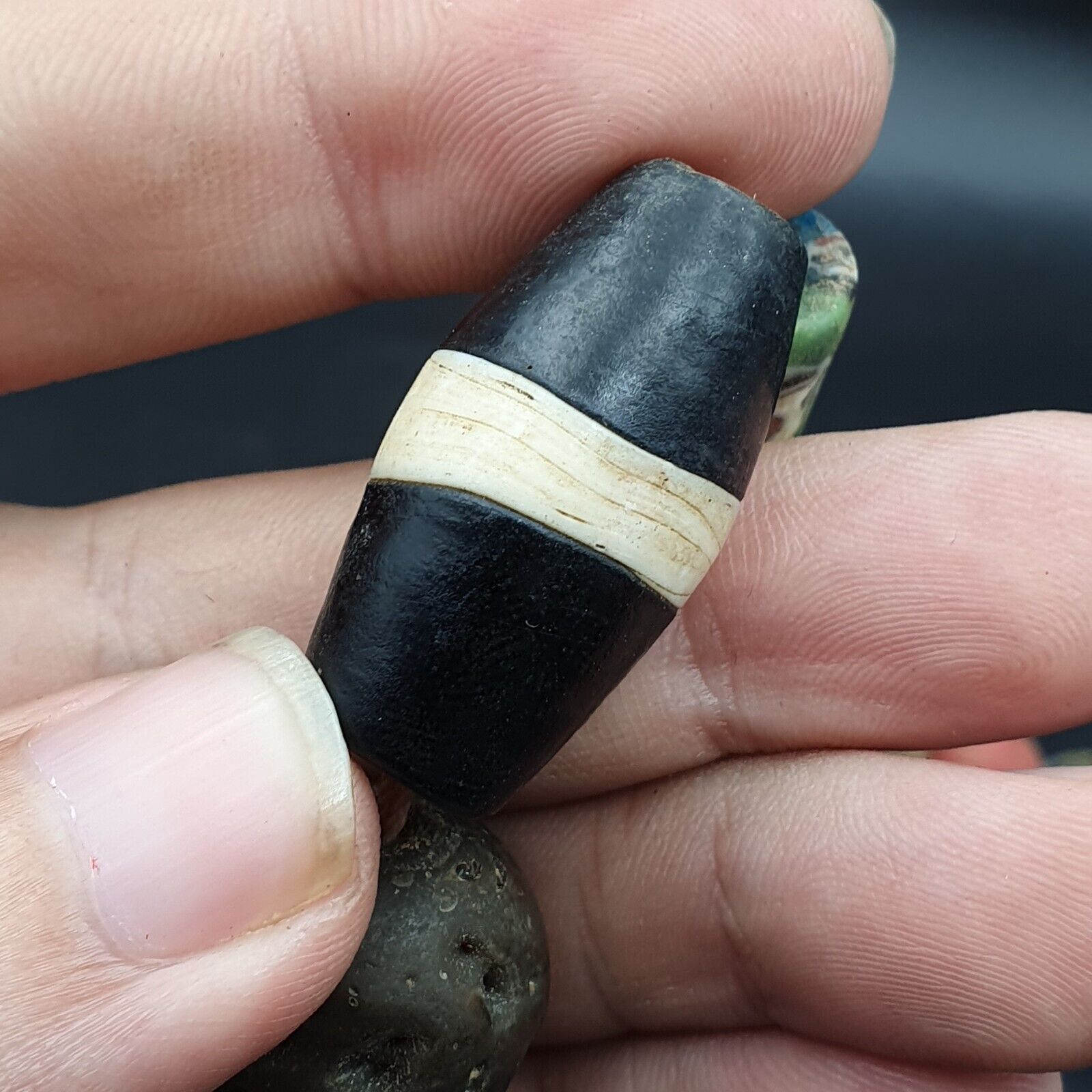 VINTAGE Old African ART Mix GLASS BEADS Strand