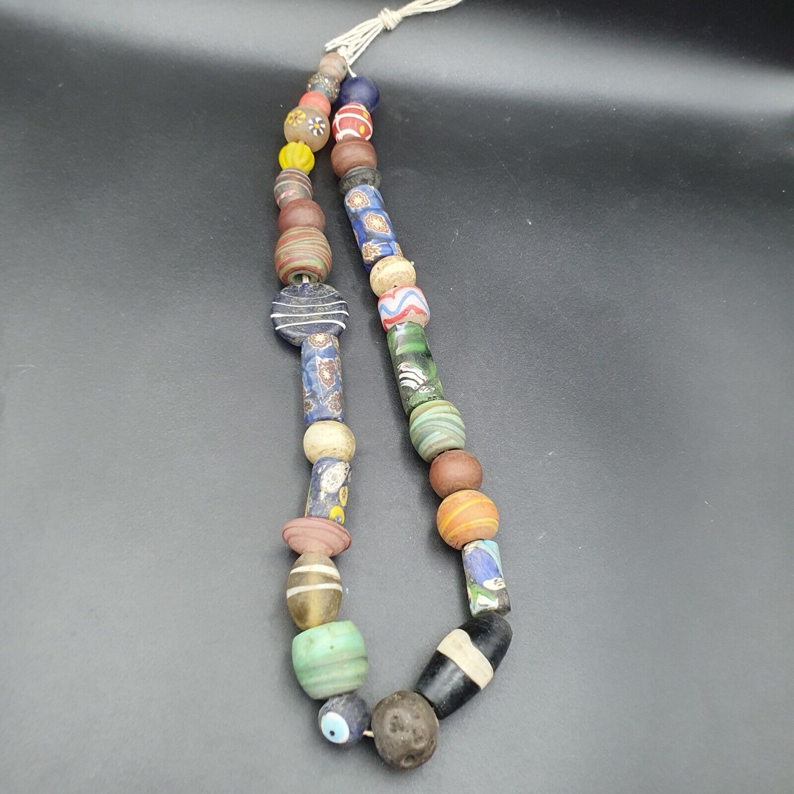 VINTAGE Old African ART Mix GLASS BEADS Strand