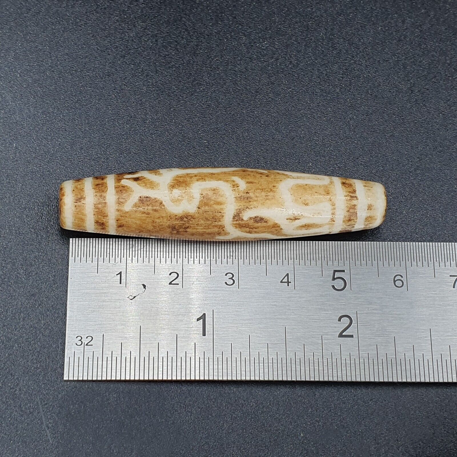 South Asian Burmese 58mm Old Pumtek petrified Wood Bead