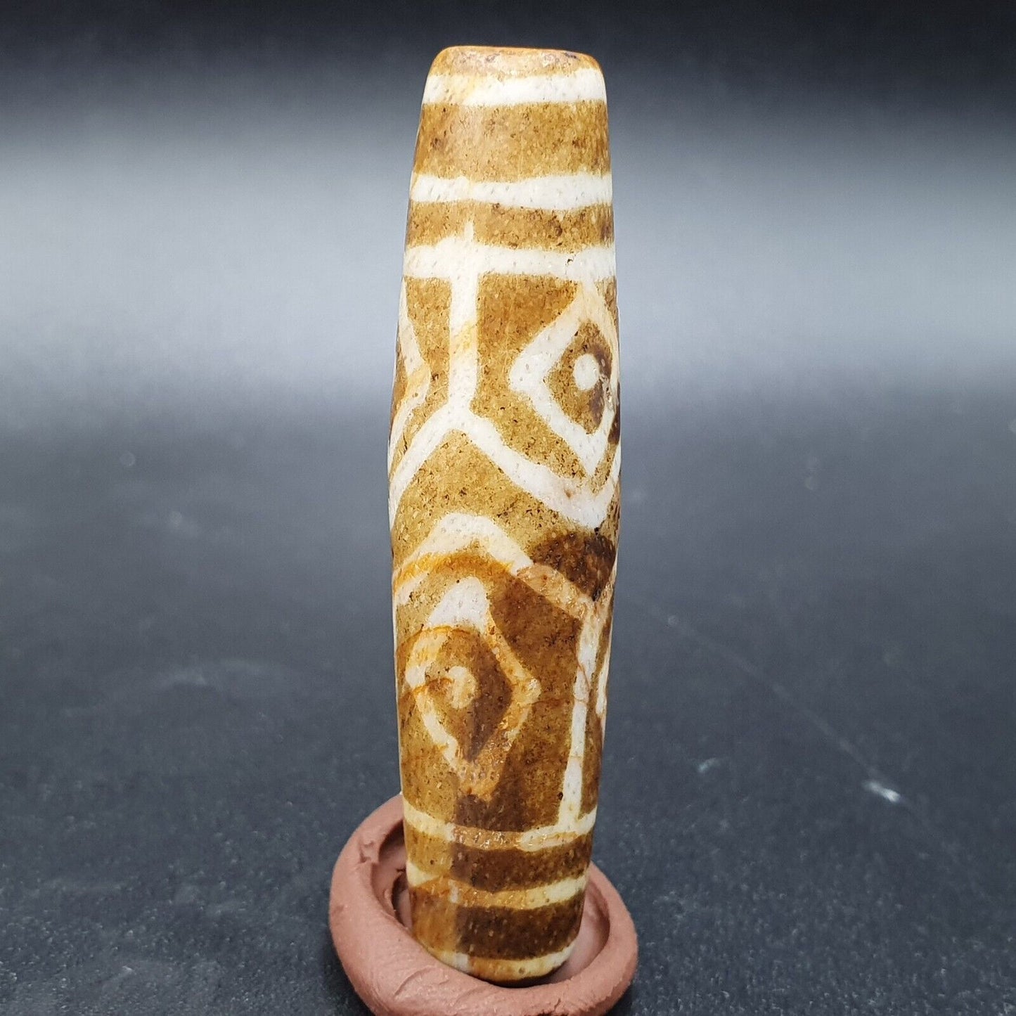 復古南亞緬甸老 pyu 部落 Pumtek 石化木石珠