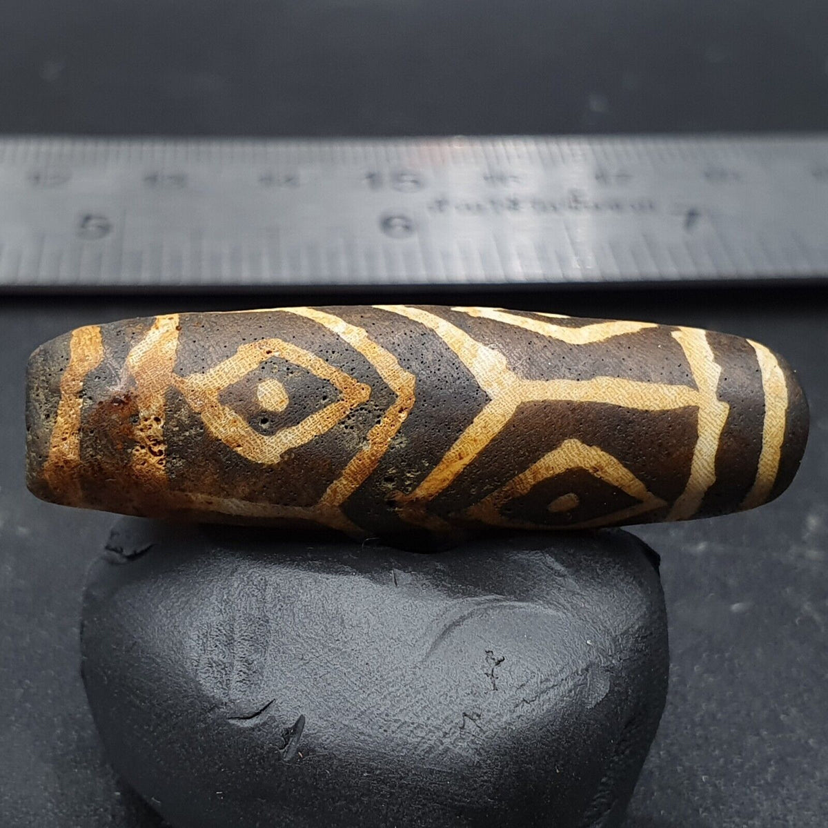 Antique South Asian Burmese Old pyu Tribe Pumtek petrified Wood Stone Bead