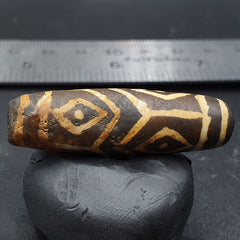 Antique South Asian Burmese Old pyu Tribe Pumtek petrified Wood Stone Bead