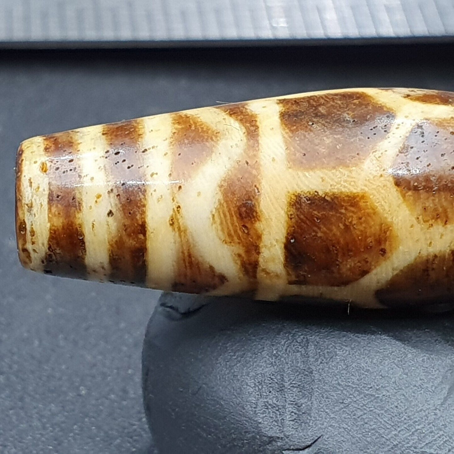 古董南亞緬甸老 pyu Pumtek 石化木石珠