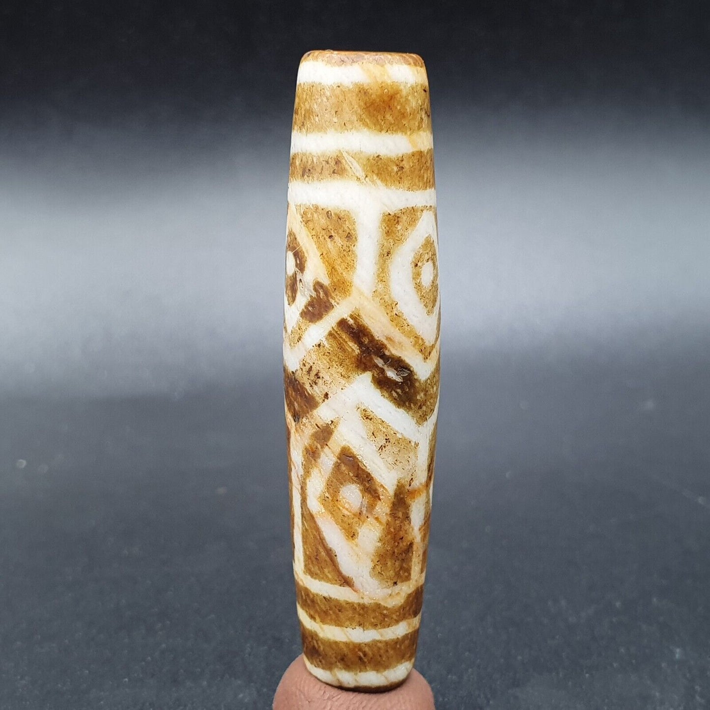 復古南亞緬甸老 pyu 部落 Pumtek 石化木石珠