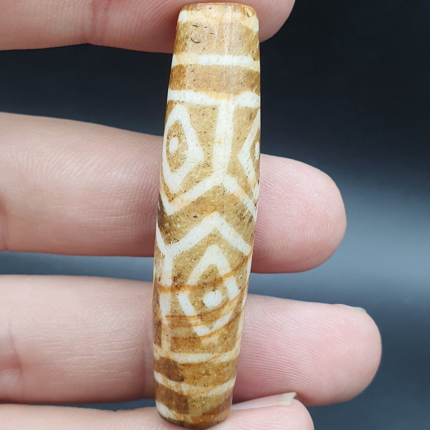 復古南亞緬甸老 pyu 部落 Pumtek 石化木石珠
