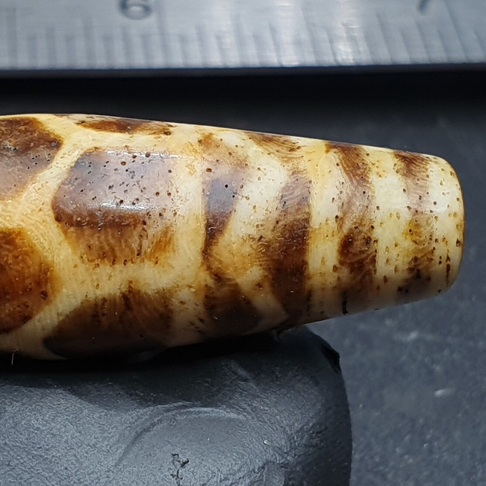 Antique South Asian Burmese Old pyu Pumtek petrified Wood Stone Bead
