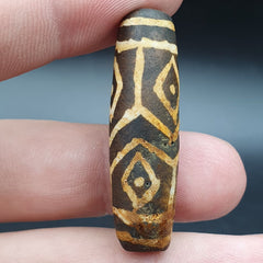 Antique South Asian Burmese Old pyu Tribe Pumtek petrified Wood Stone Bead