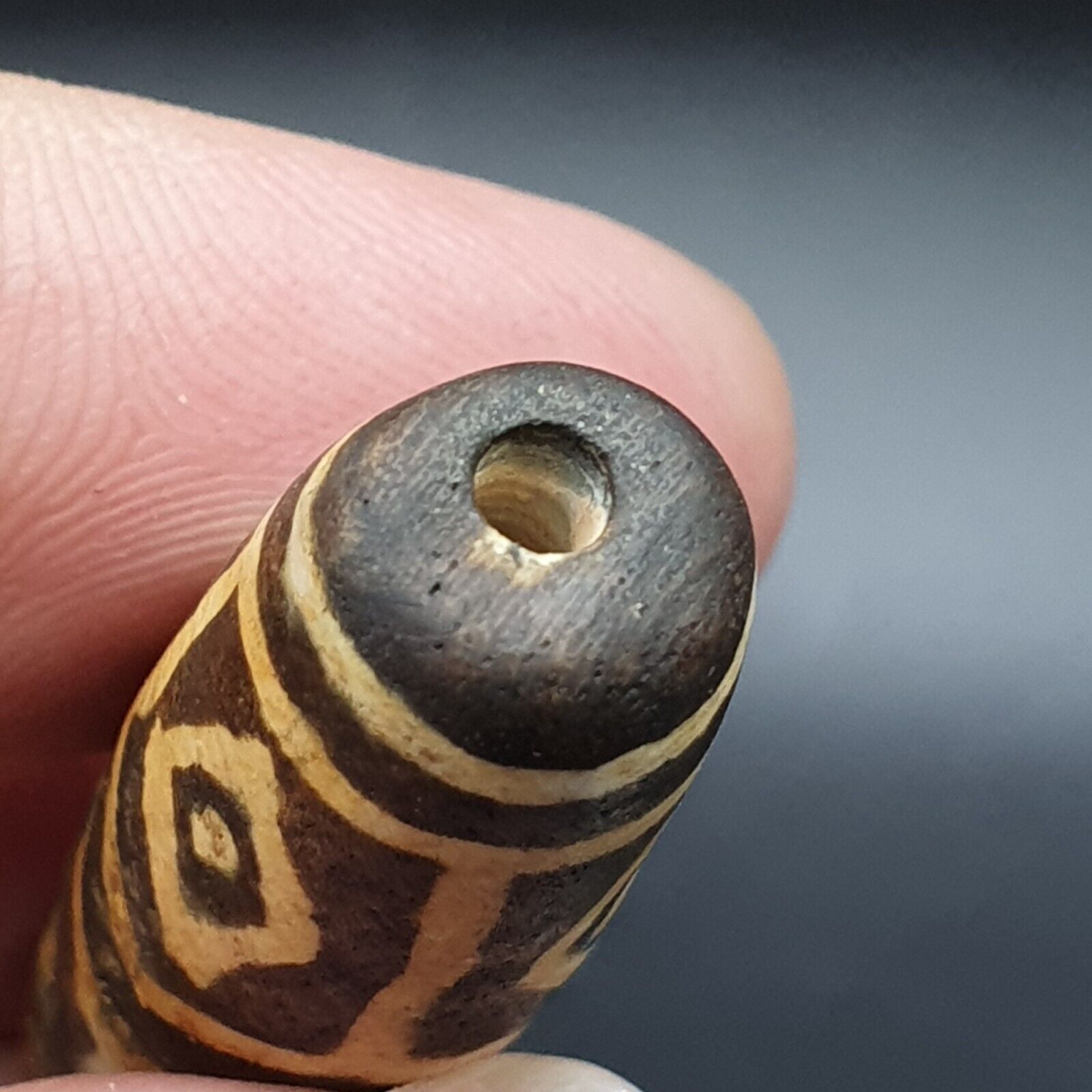 Antique South Asian Burmese Old pyu Tribe Pumtek petrified Wood Stone Bead