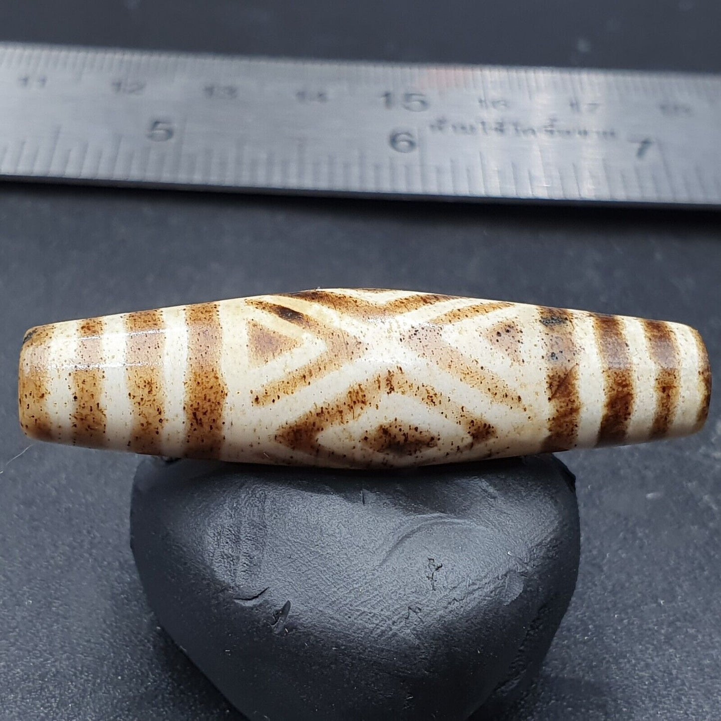 古董南亞緬甸老 pyu Pumtek 石化木石珠 45 毫米