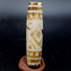 Antique South Asian Burmese Old pyu Tribal Pumtek petrified Wood Stone Bead