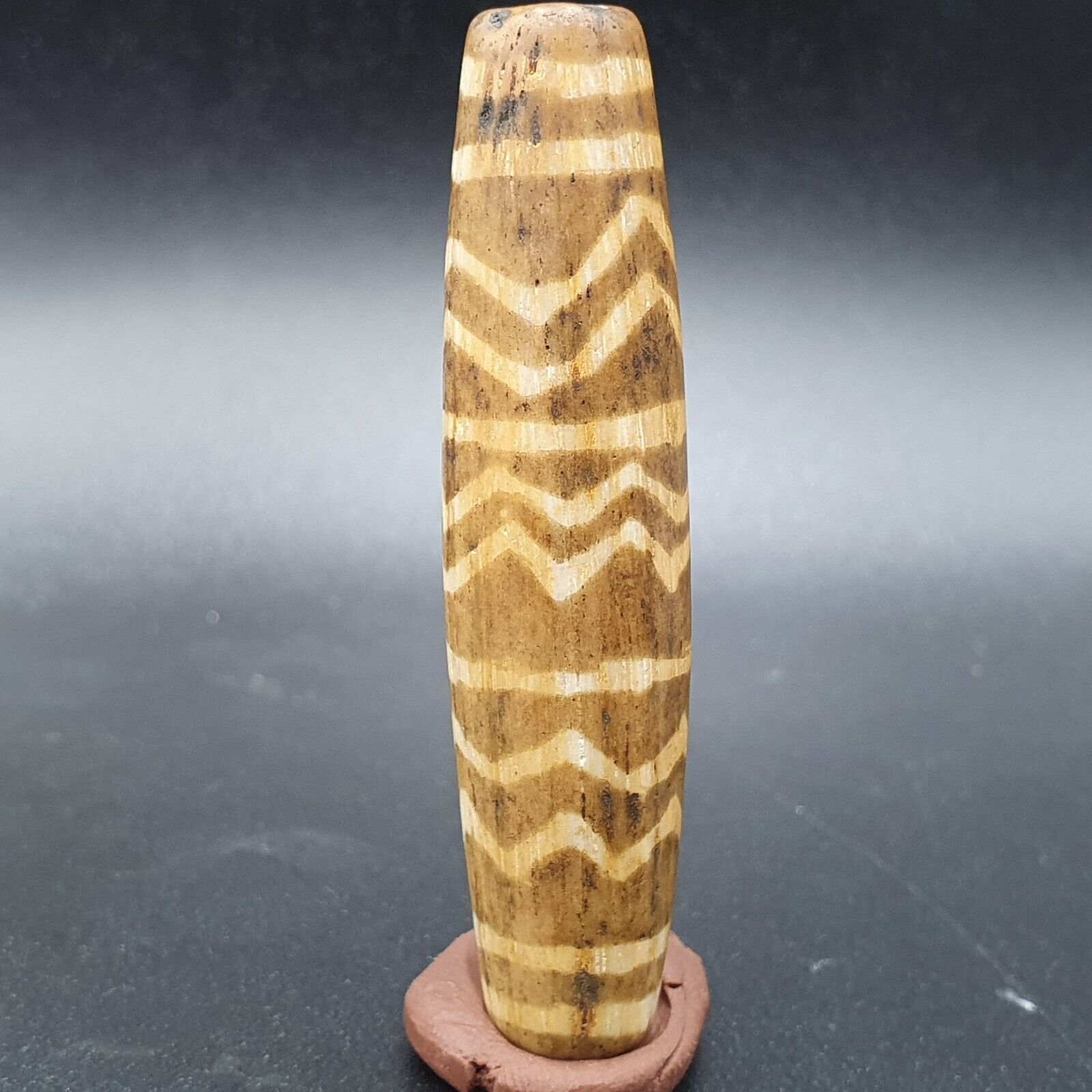 Vintage South Asian Burmese Old pyu tribal Pumtek petrified Wood Stone Bead