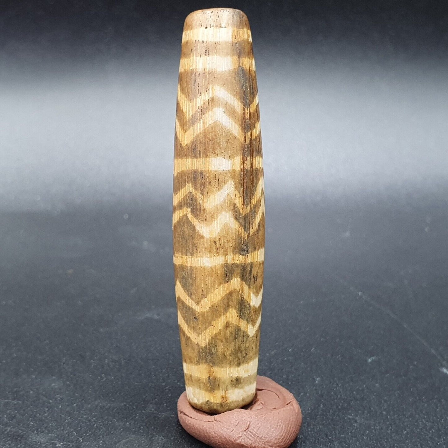 復古南亞緬甸老 pyu 部落 Pumtek 石化木石珠