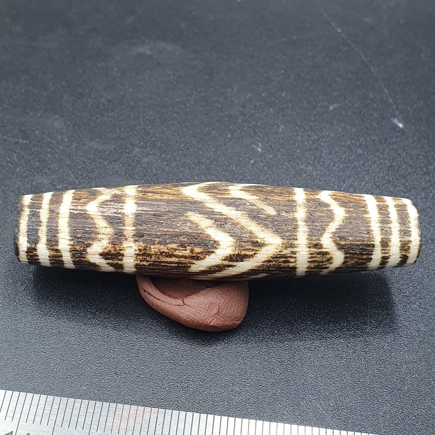 古董南亞緬甸老 pyu 部落 Pumtek 石化木石珠