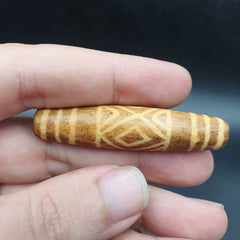 South Asian Burmese Old pyu Tribal Pumtek petrified Wood Stone Bead