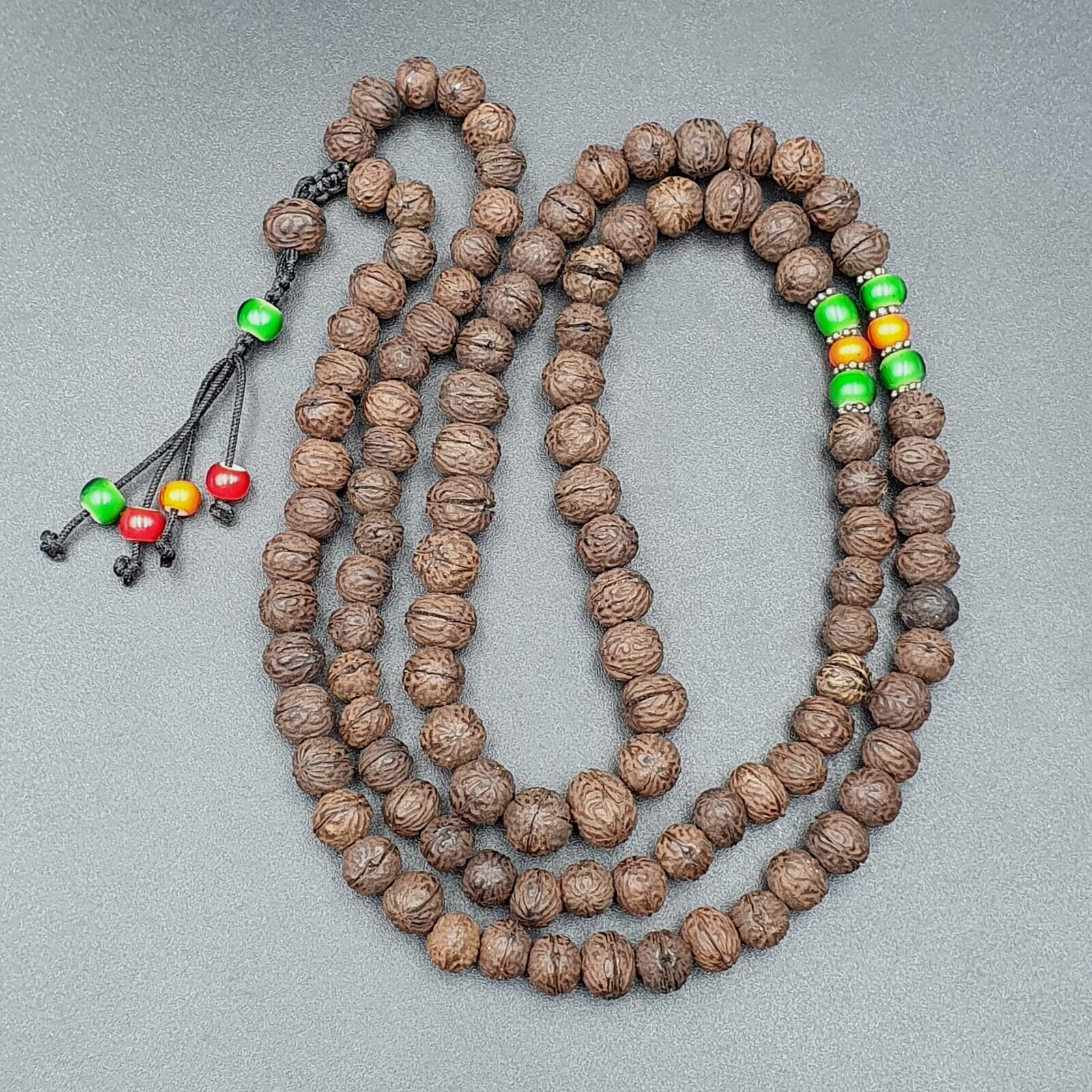 Antique 108 Bodhi Seed Mala Prayer Beads  Tibetan Buddhist Power Beads