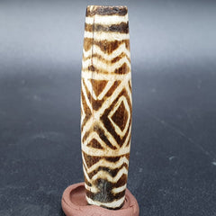 Antique South Asian Burmese Old pyu Bead Pumtek petrified Wood Stone Bead