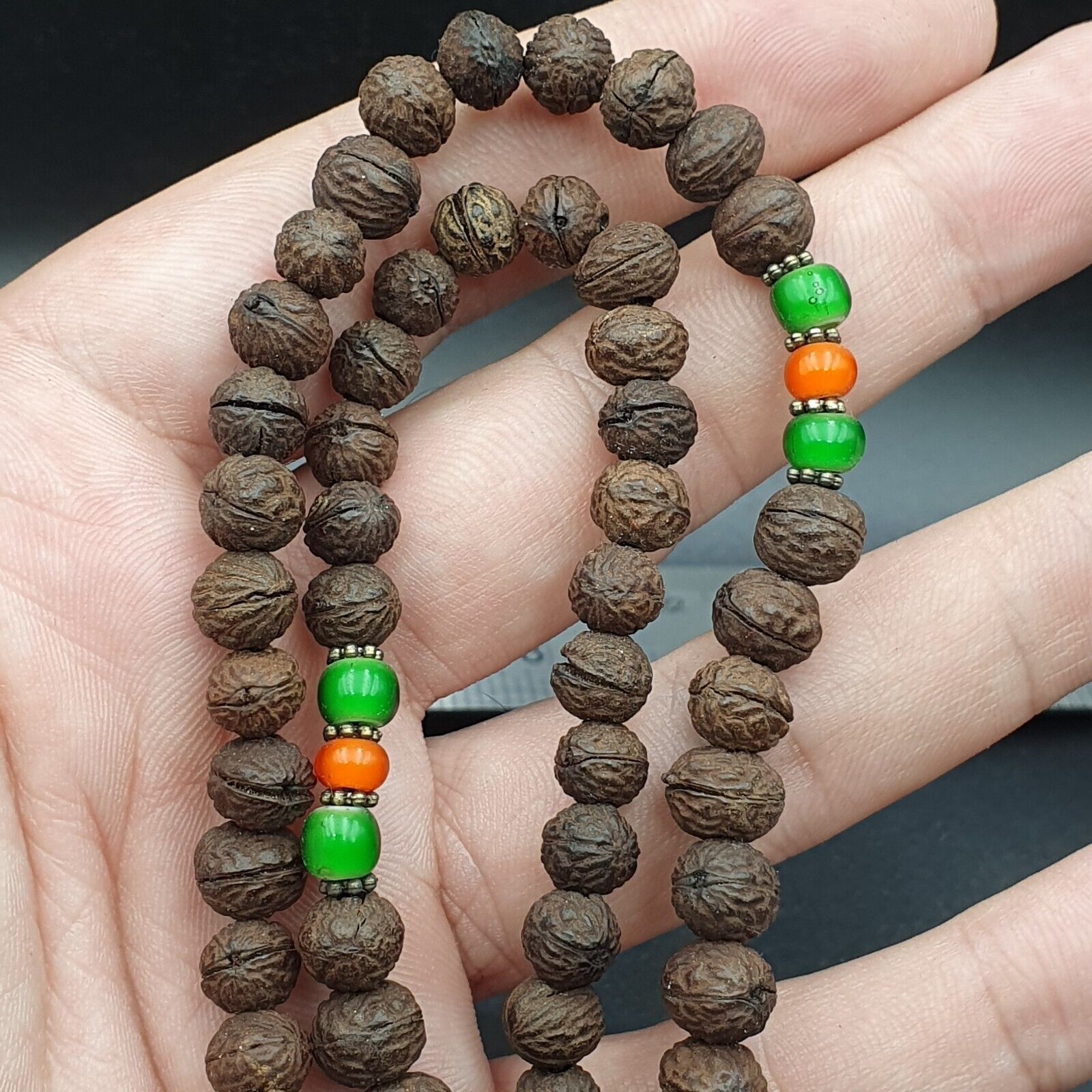 Antique 108 Bodhi Seed Mala Prayer Beads  Tibetan Buddhist Power Beads