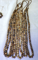South Asian Burmese Old Pumtek petrified Wood Beads Long Strand 12-18mm