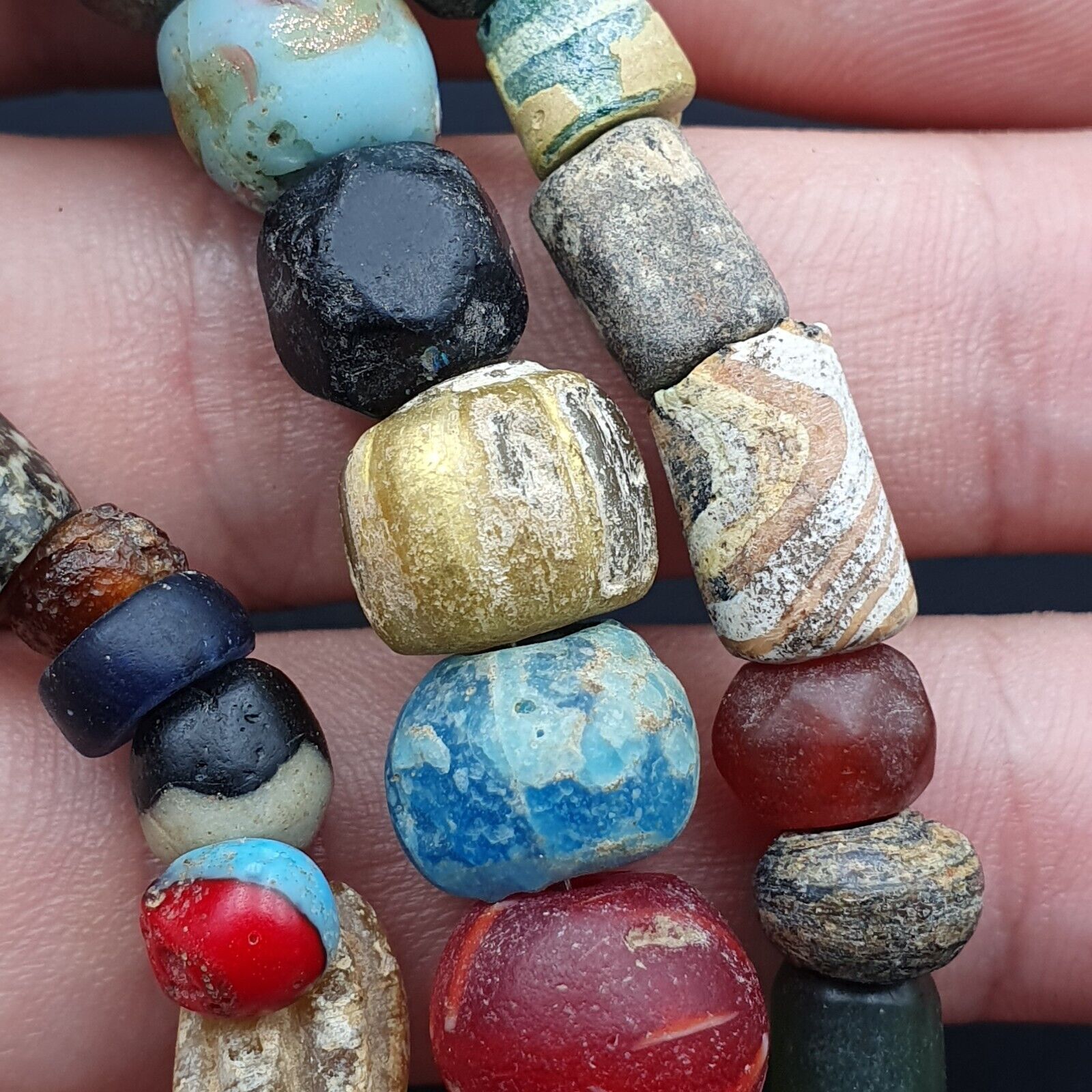 Ancient Roman Venetian Islamic Era Beads Collection Strand Necklace