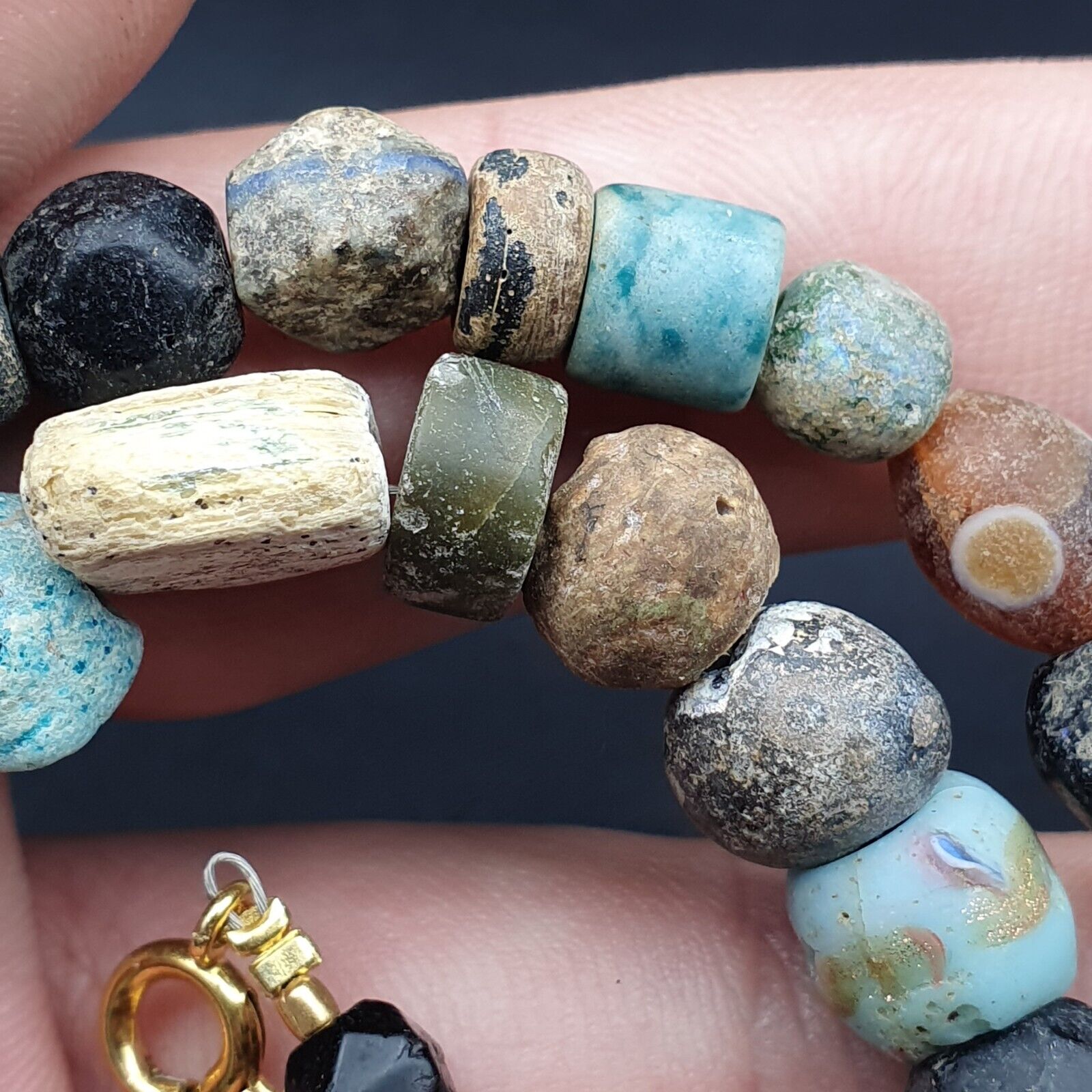 Ancient Roman Venetian Islamic Era Beads Collection Strand Necklace