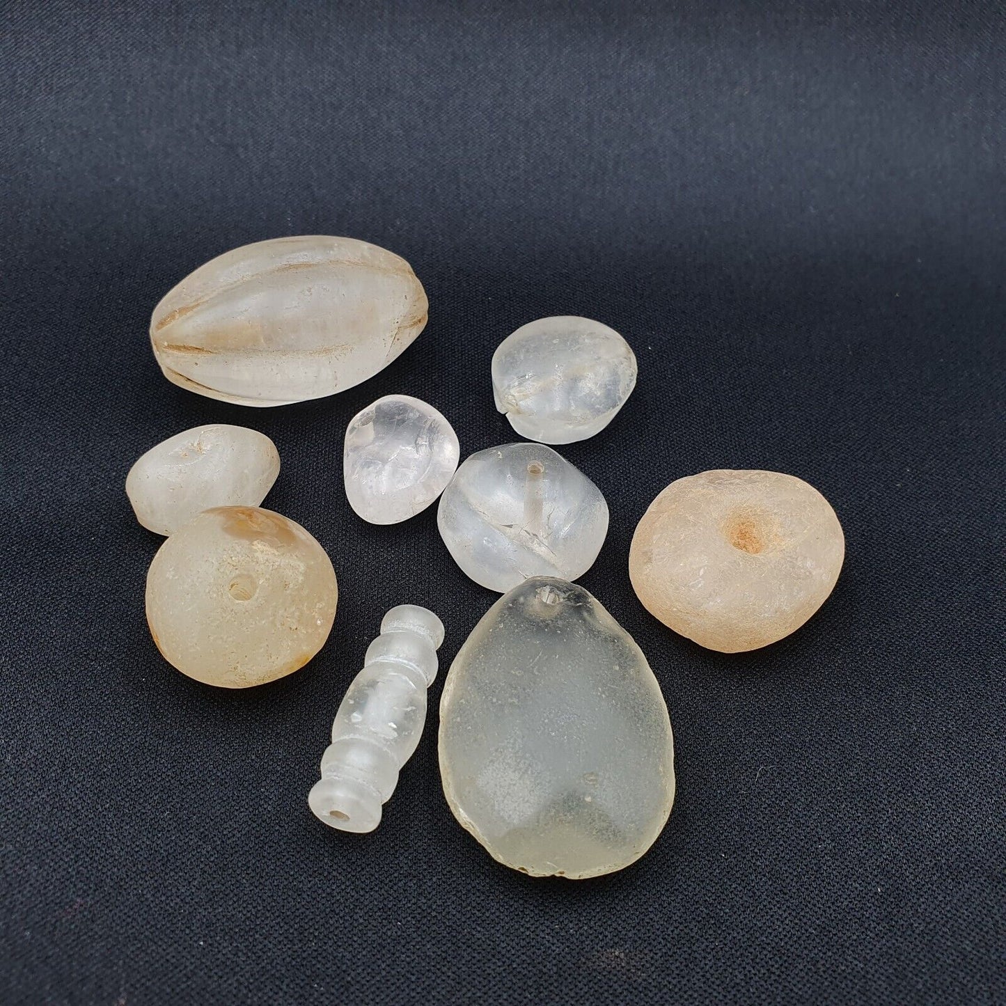 古代水晶石英珠帶彩虹吊墜水晶珠批量 9 顆珠子