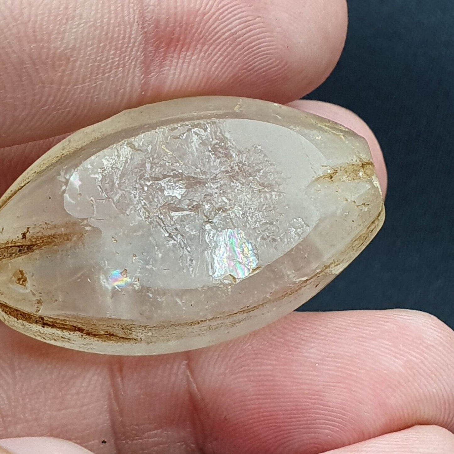 古代水晶石英珠帶彩虹吊墜水晶珠批量 9 顆珠子