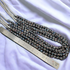 Black Skunk Venetian Trade Beads Dotted Beads Strand 12mm EAST OASIS Collection