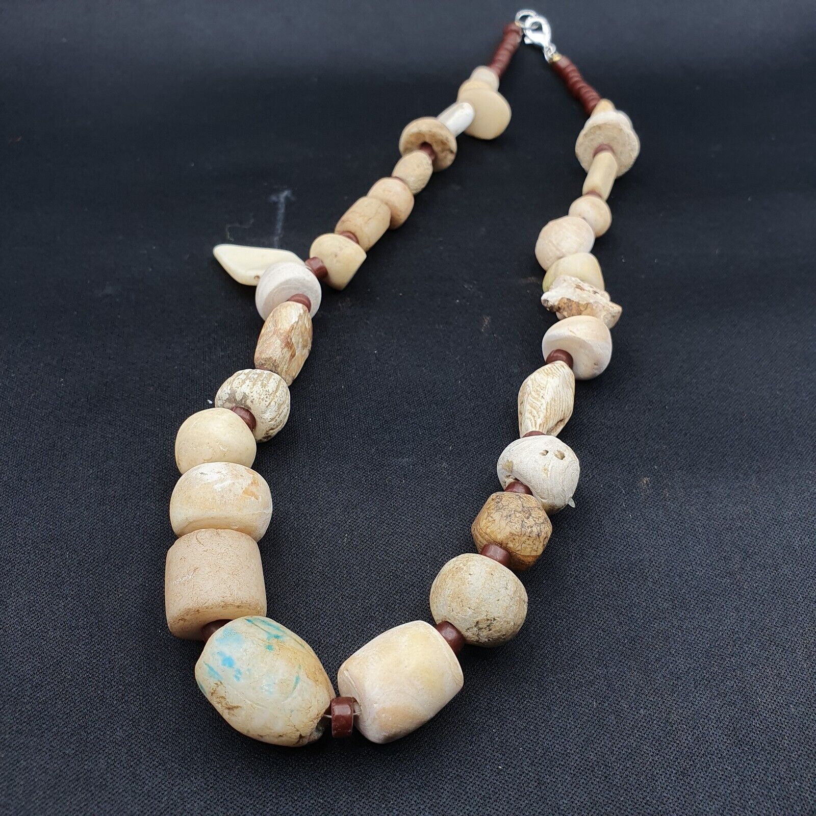 Antique Ancient Himalayan Afghan Pakistan Tibetan Stone  Beads Necklace Mala