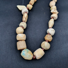 Antique Ancient Himalayan Afghan Pakistan Tibetan Stone  Beads Necklace Mala