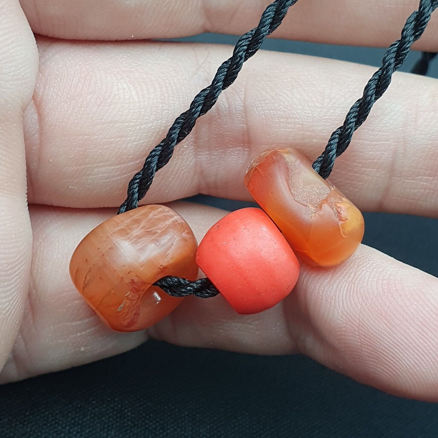 古代非洲喜馬拉雅印度藏瑪瑙紅玉髓和玻璃珠