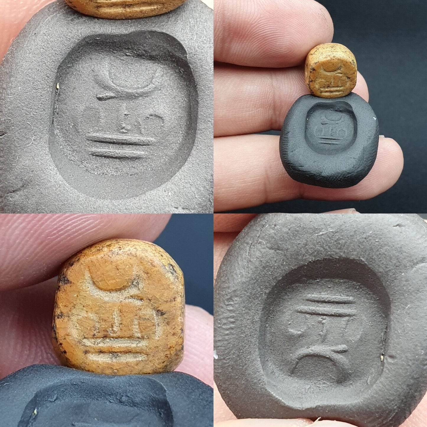 古董巴比倫時代罕見古代美索不達米亞凹版圓形印章郵票珠