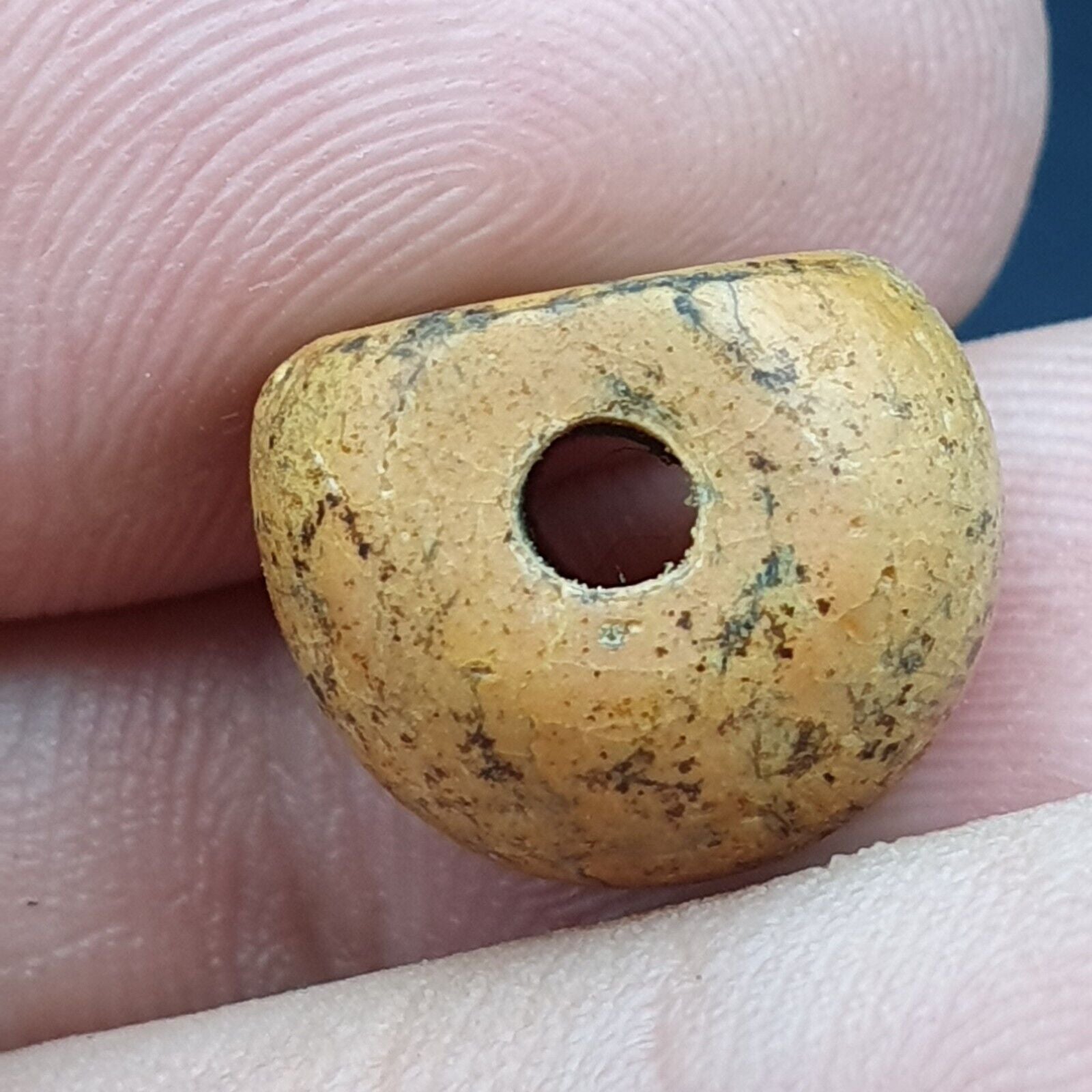Antique Babylonian Era Rare Ancient Mesopotamian Intaglio Round Seal Stamp Bead