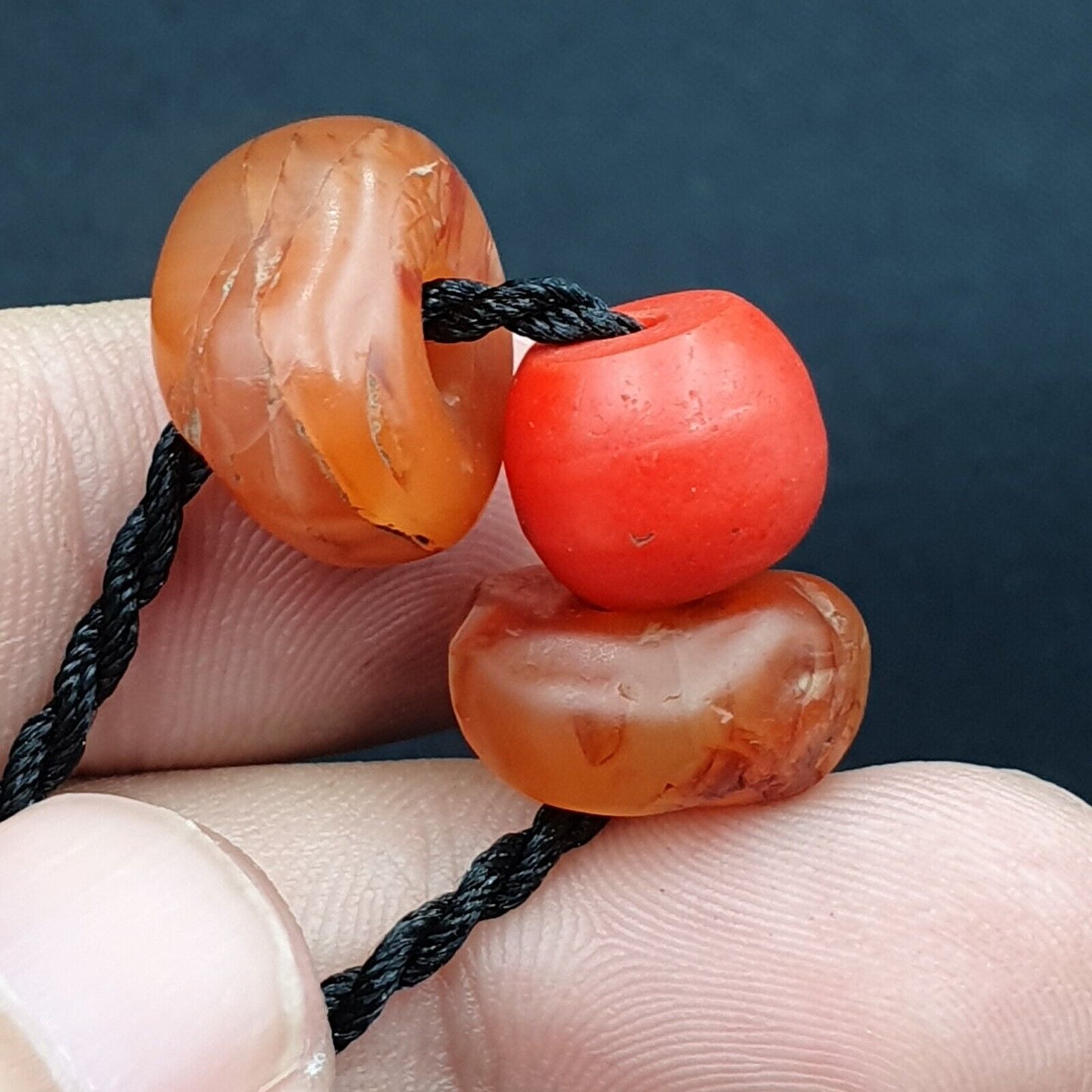 古代非洲喜馬拉雅印度藏瑪瑙紅玉髓和玻璃珠