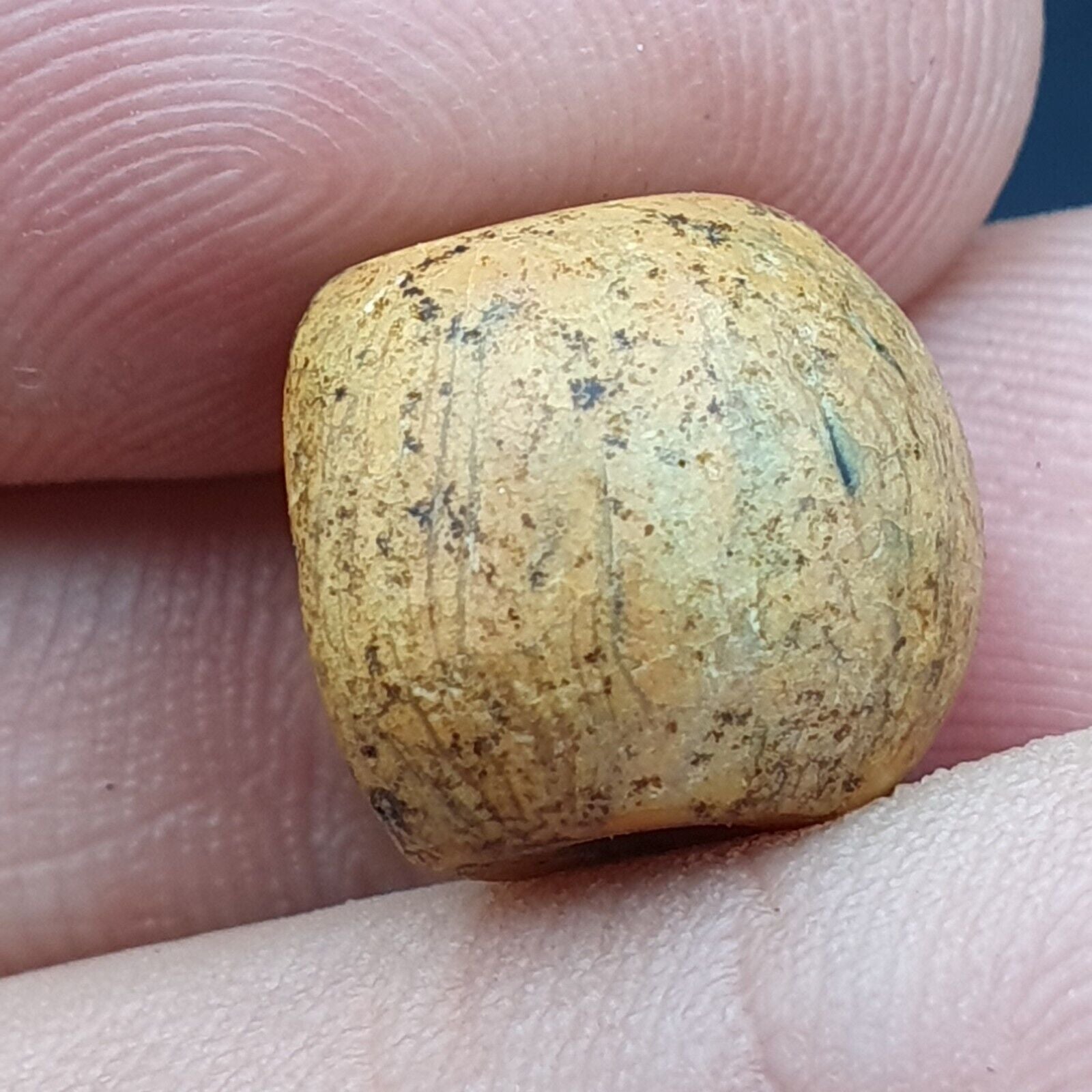 Antique Babylonian Era Rare Ancient Mesopotamian Intaglio Round Seal Stamp Bead