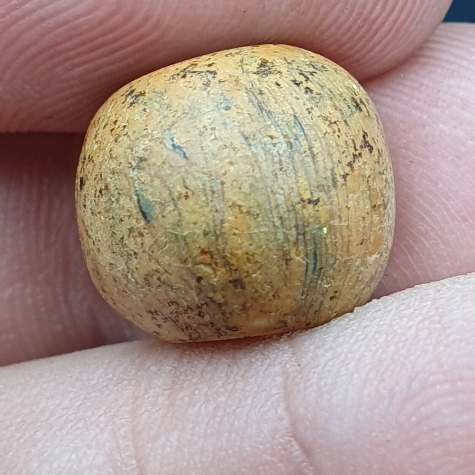 Antique Babylonian Era Rare Ancient Mesopotamian Intaglio Round Seal Stamp Bead