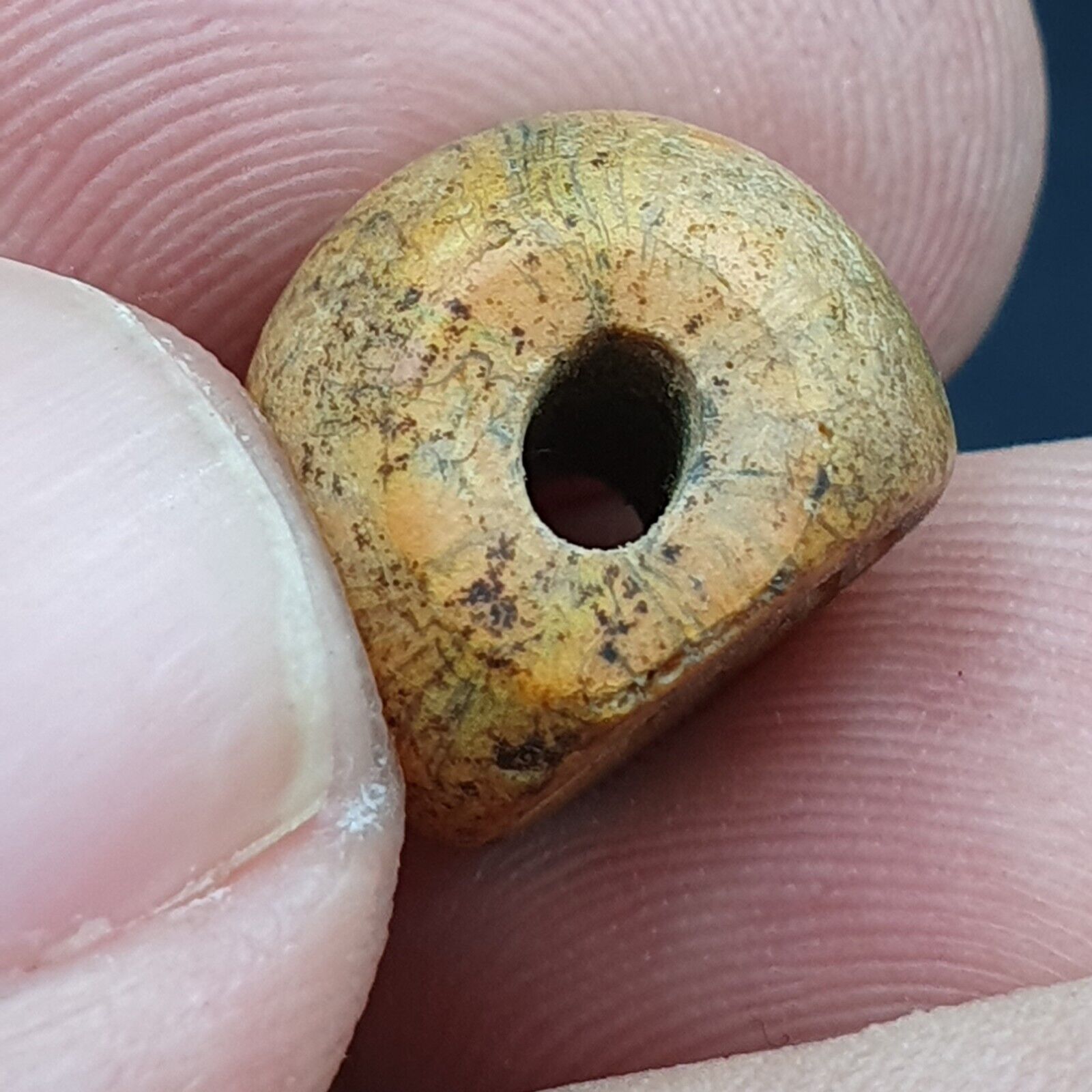 Antique Babylonian Era Rare Ancient Mesopotamian Intaglio Round Seal Stamp Bead