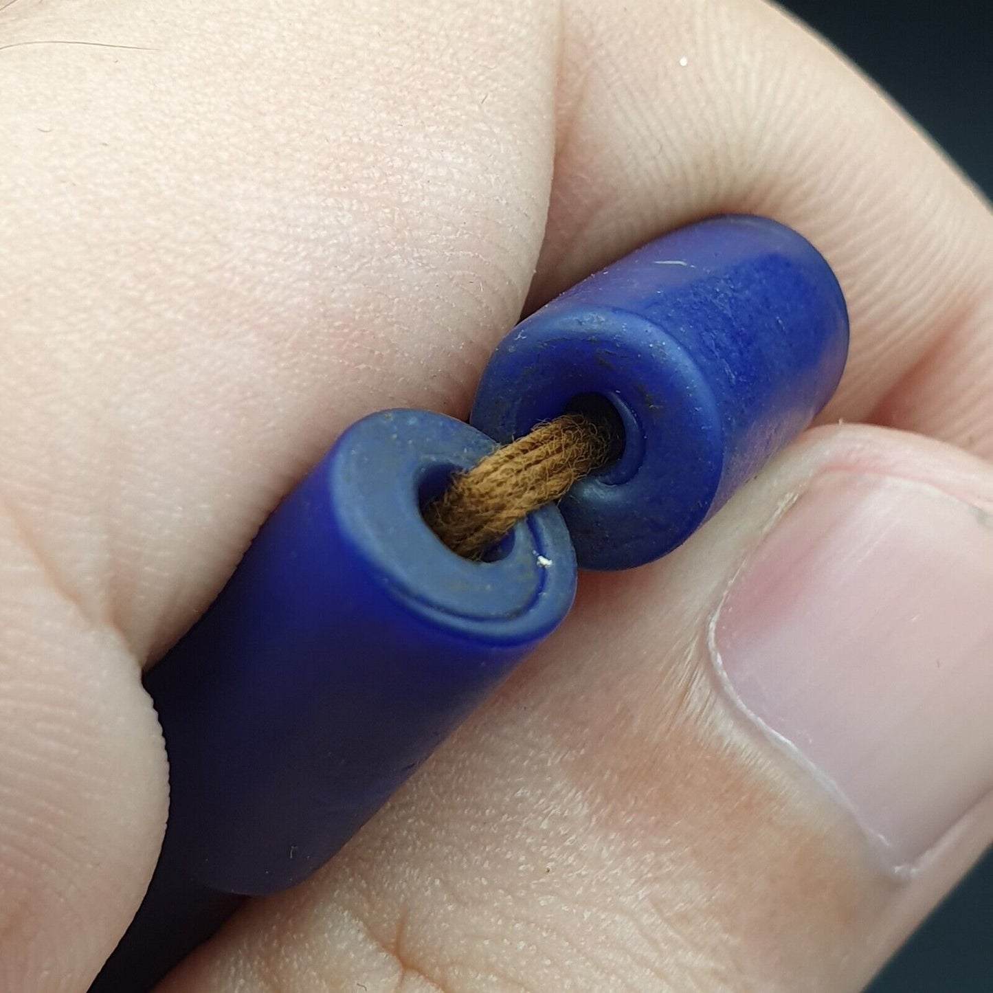 復古鈷藍色非洲玻璃珠項鍊