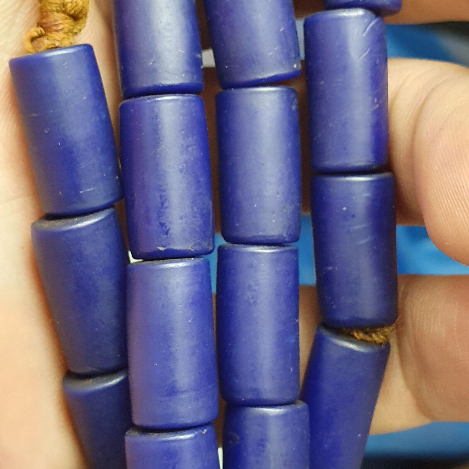 Vintage Cobalt Blue African Glass beads Necklace