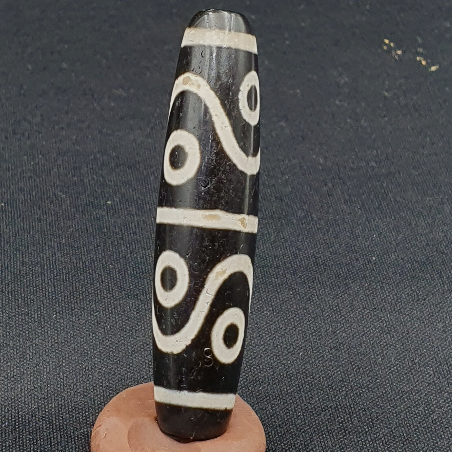 INDO TIBETISCHER Himalaya 8 Augen Zick-Zack-Muster Achatperle Amulett Dzi ITB08