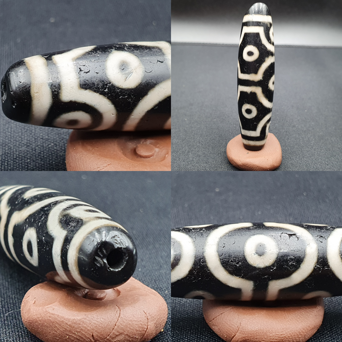 Indo Tibetan Himalaya 10 Eyes Agate Bead Amulet Religious Antiquities Dzi ITB02