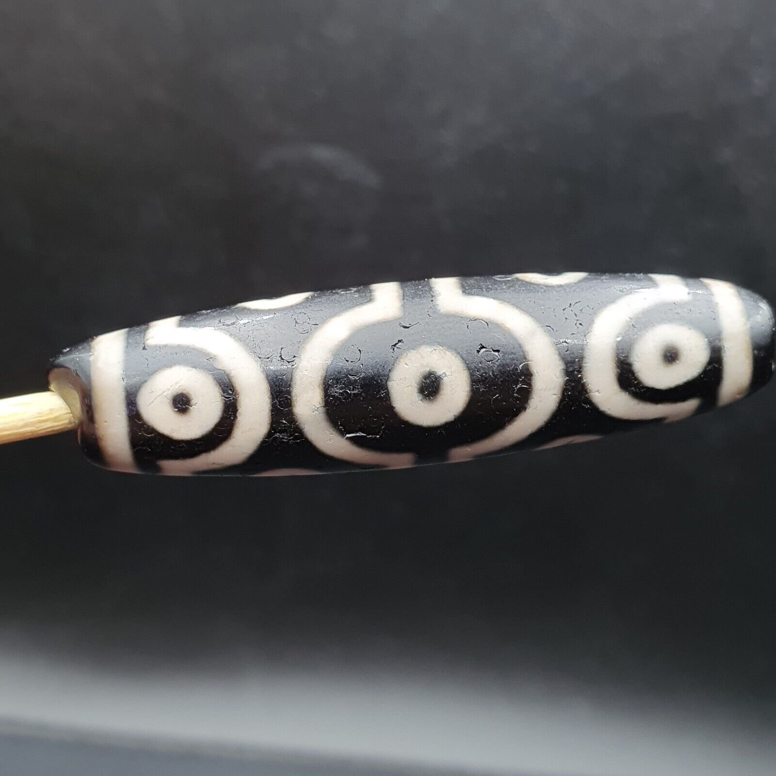 INDO TIBETAN Himalaya 10 Eyes Agate bead Amulet Religious Antiquities Dzi  ITB02