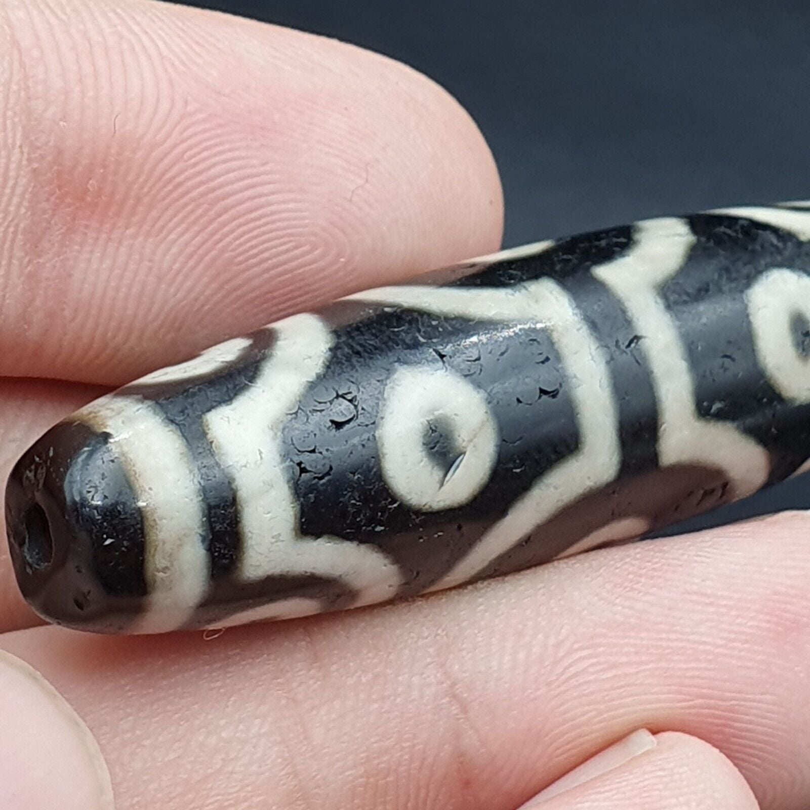 INDO TIBETAN Himalaya 10 Eyes Agate bead Amulet Religious Antiquities Dzi  ITB02