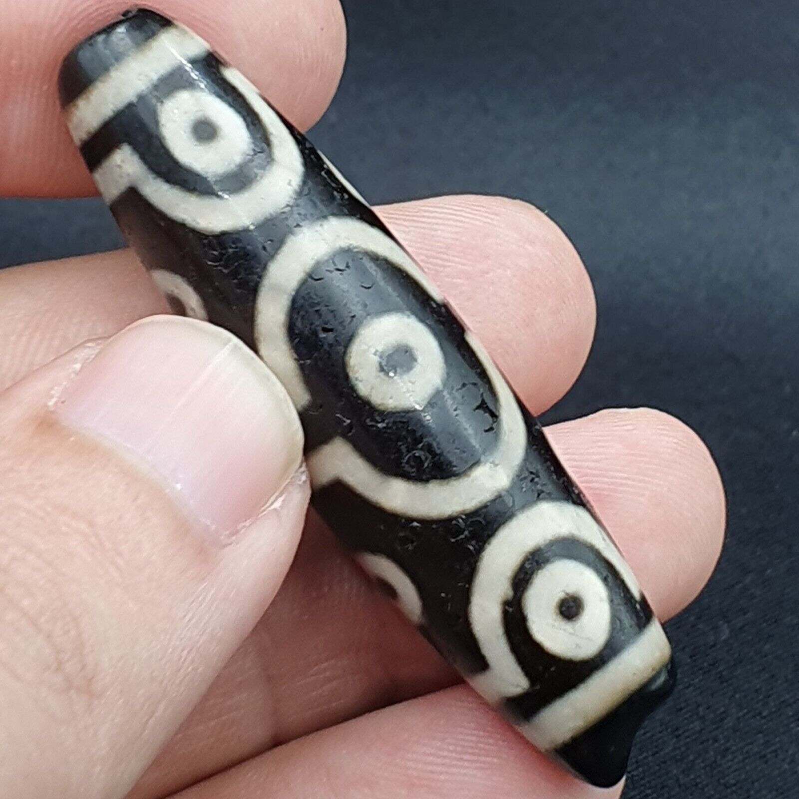 INDO TIBETAN Himalaya 10 Eyes Agate bead Amulet Religious Antiquities Dzi  ITB02