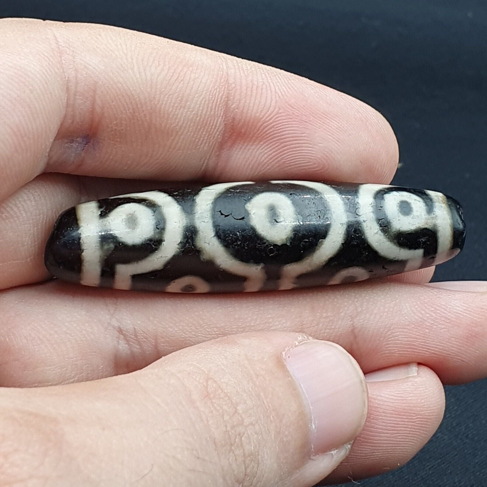 INDO TIBETAN Himalaya 10 Eyes Agate bead Amulet Religious Antiquities Dzi  ITB02