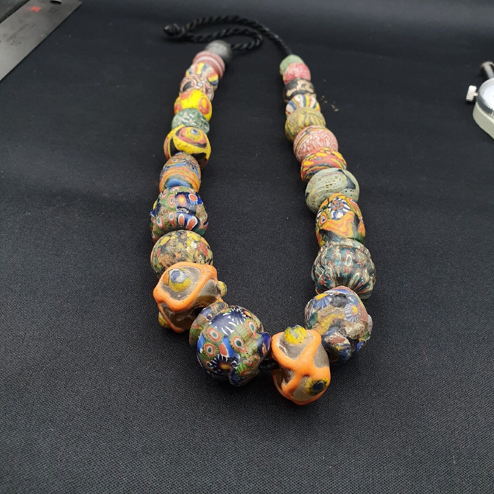 Lot 23 beads Ancient Roman to Early Islamic Mosaic Glass Gabri Beads Necklace.