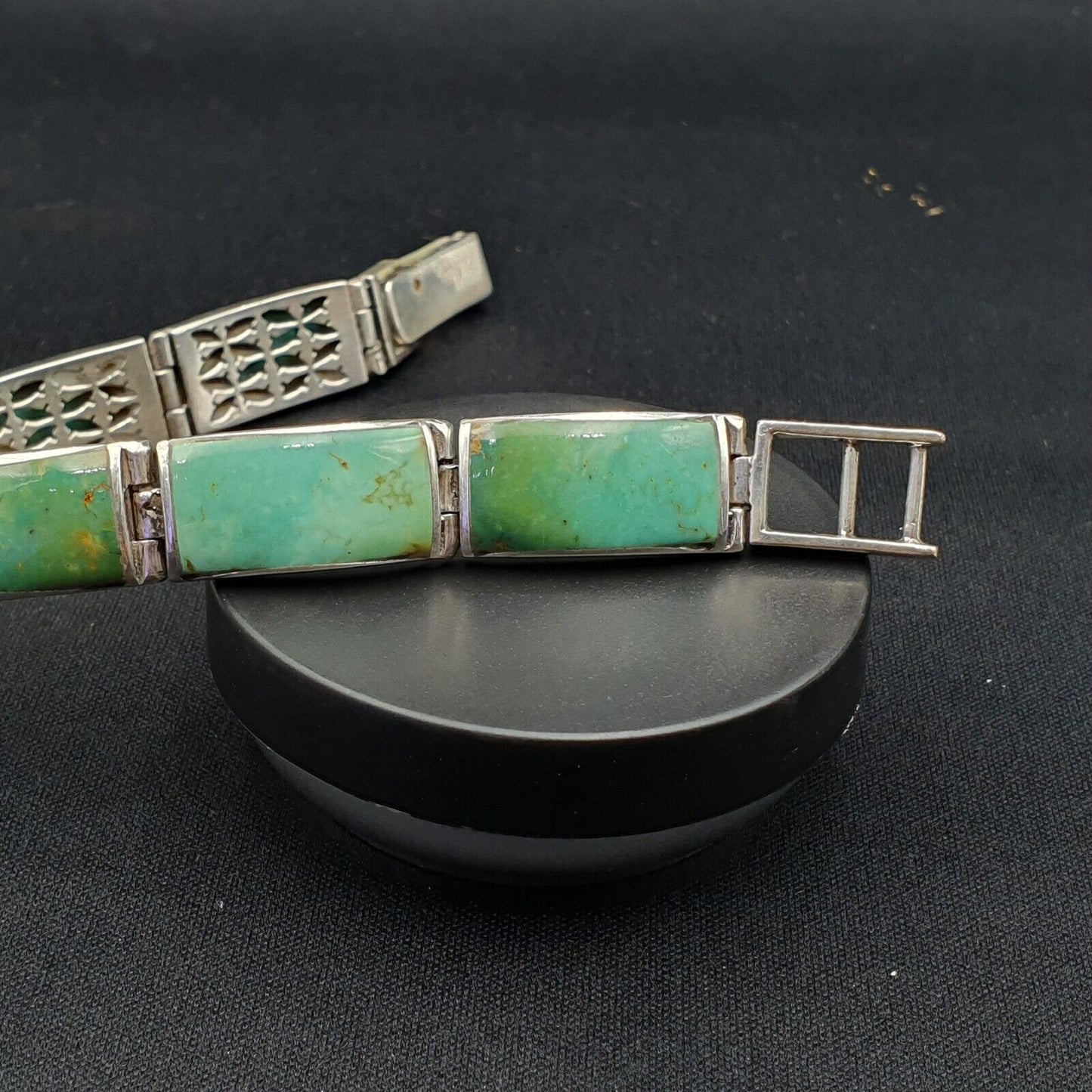 Wunderschönes natürliches Kingman USA Türkis 925 STERLING SILBER ARMBAND