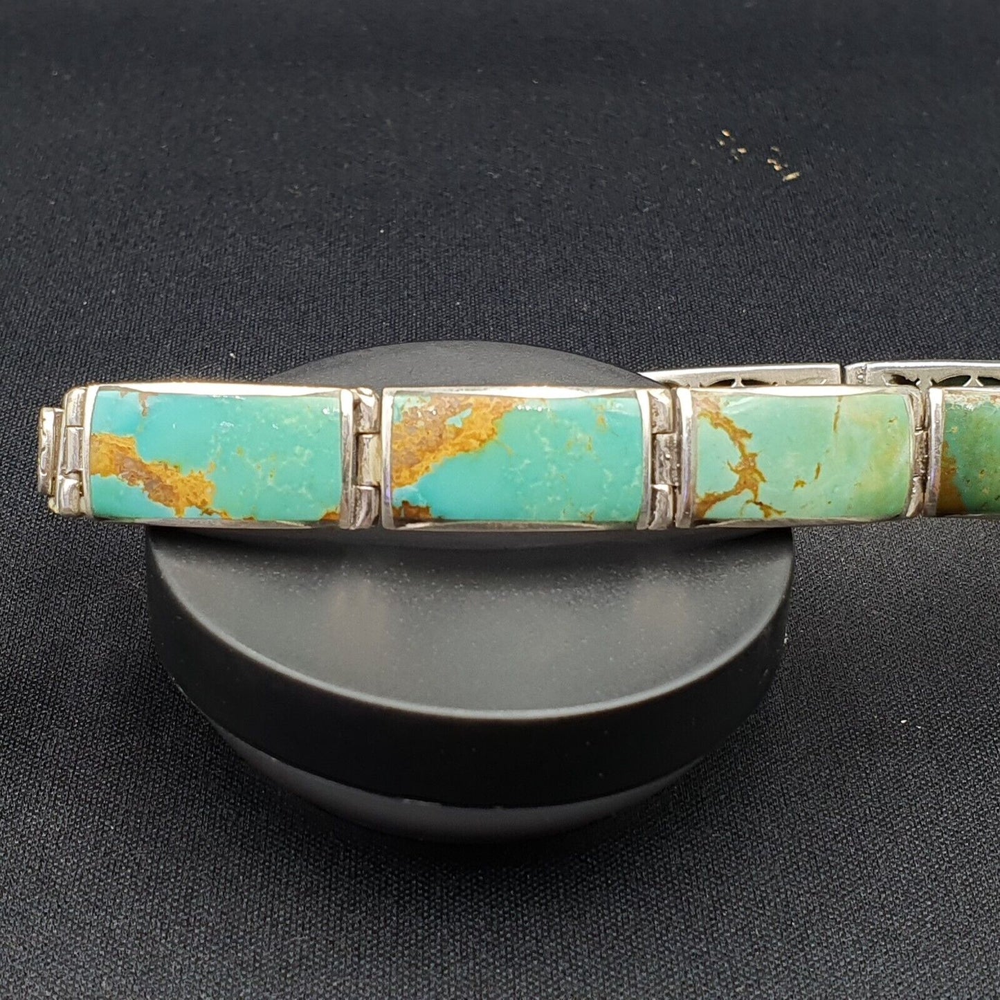 Wunderschönes natürliches Kingman USA Türkis 925 STERLING SILBER ARMBAND