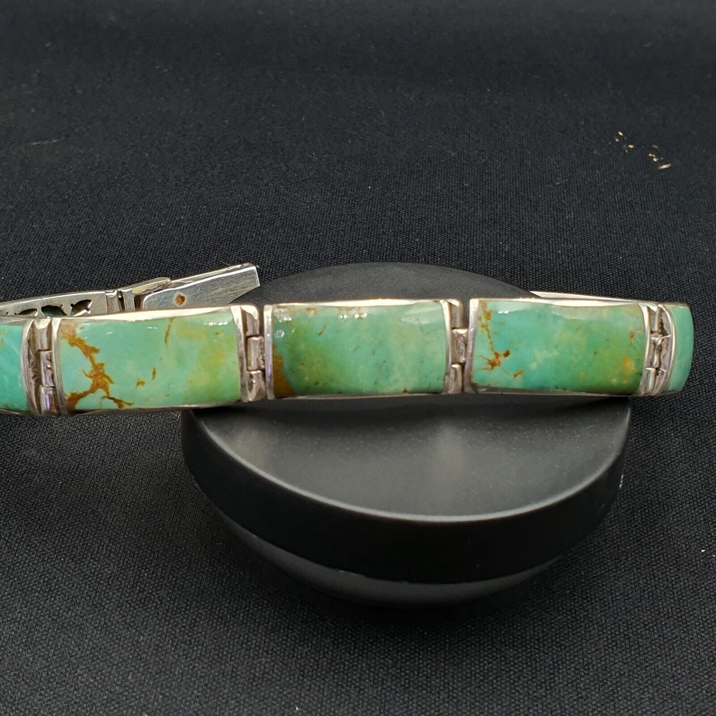 Wunderschönes natürliches Kingman USA Türkis 925 STERLING SILBER ARMBAND